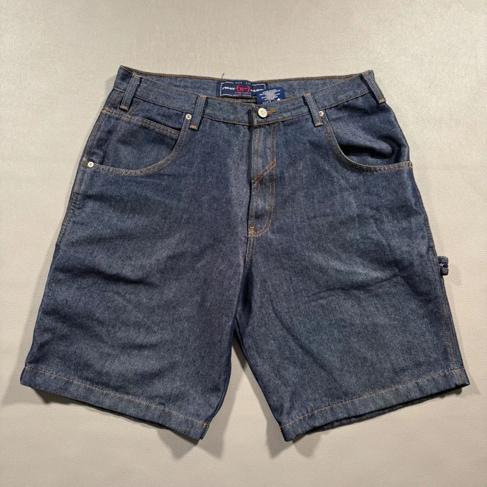 Vintage Phat Farm Mens‎ Denim Carpenter Shorts 36 Blue 100% Cotton Workwear